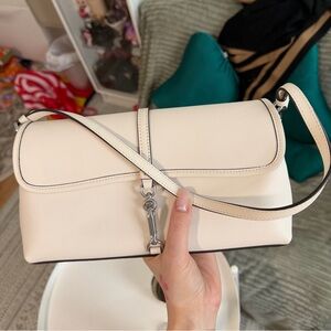 Coach Cream Shoulder Bag with Silver Hardware